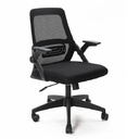 Silla Semi Ejecutiva Ferrini Verona 2516 Negra de Malla con Brazos Ajustables