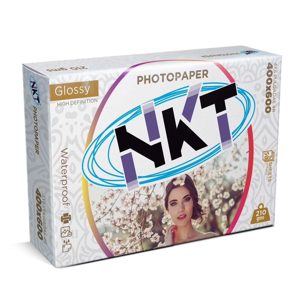 PAPEL FOTO 210 GRAMOS 4X6 50 HOJAS NKT