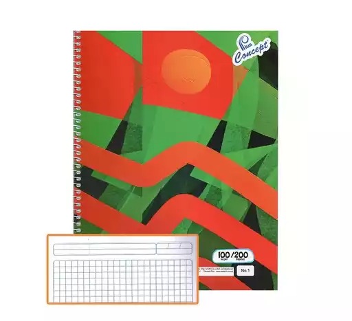 CUADERNO ESPIRAL 100 HOJAS C/CUADRO 8MM CONCEPT C/DISEÑO