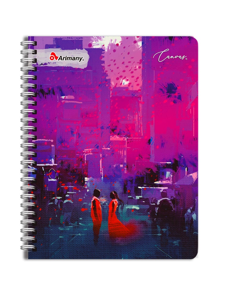CUADERNO ESPIRAL 70 HOJAS ARIMANY DOBLE ANILLO CON DISEÑO (LISO, CON LINEAS)