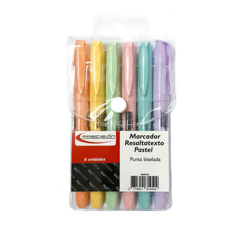 [MARCA59] MARCADOR RESALTATEXTOPRECISION PASTEL SET DE 6 COLORES