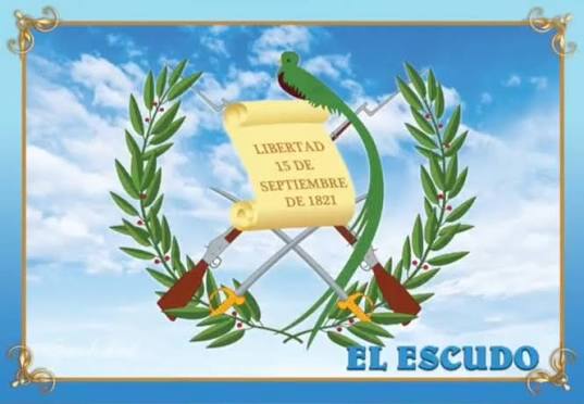 AFICHE DE PAPEL SIMBOLOS PATRIOS ESCUDO