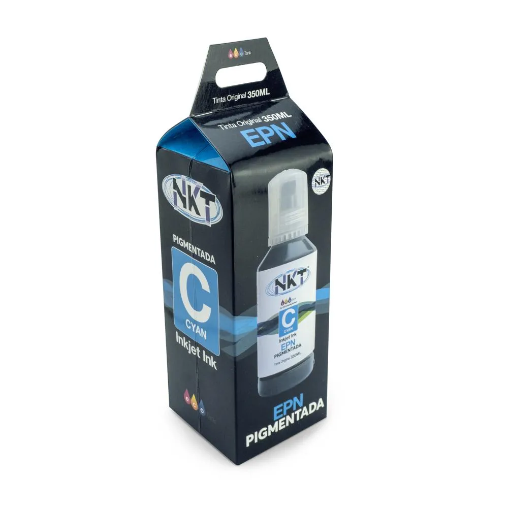 Botella de Tinta Pigmentada NKT para Epson Cian 350 ml