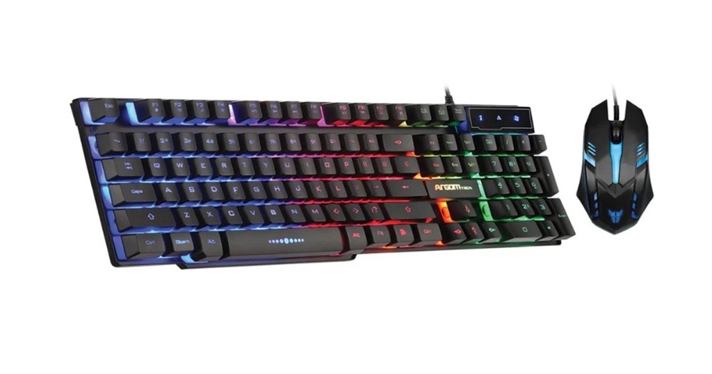 Combo Gamer Combat KB51 Teclado y Mouse Alámbricos Negro Inglés