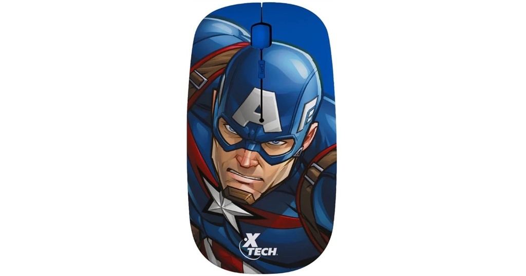 Mouse Inalámbrico Xtech Marvel XTM-M340CA Edición Capitán América
