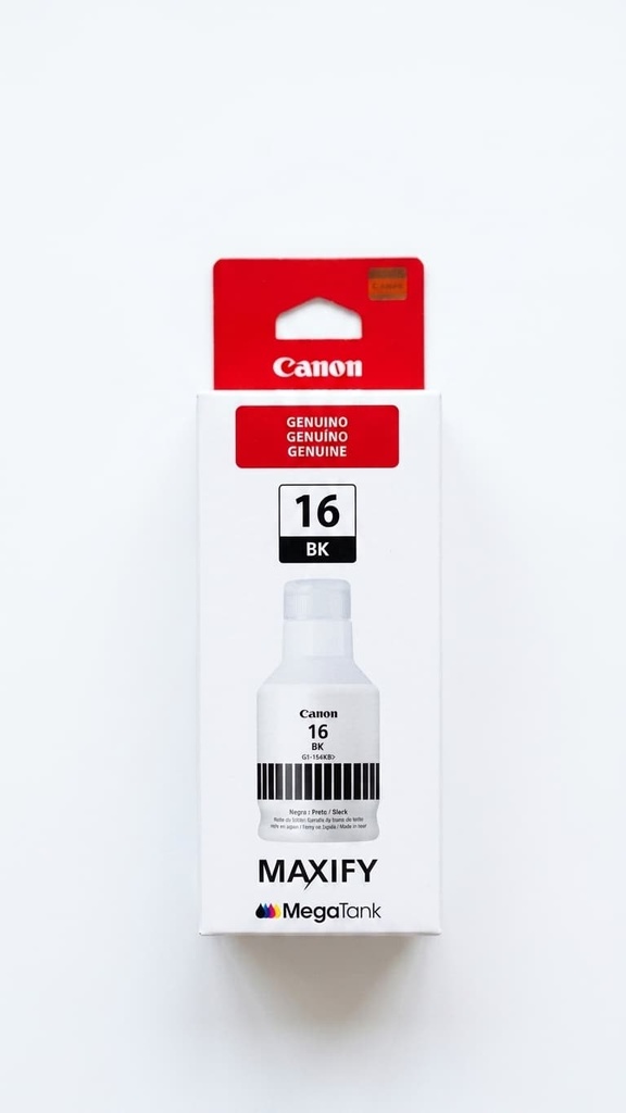 Botella de Tinta Canon GI-16 Original Negra 170 ml (Pigmentada)