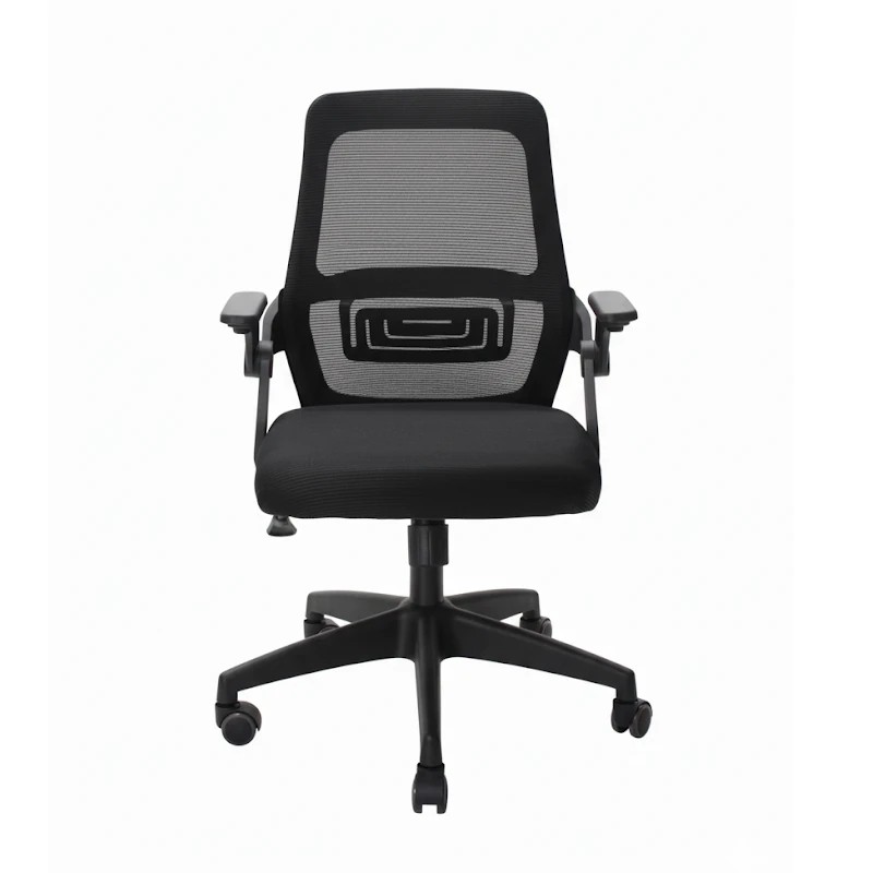 Silla Semi Ejecutiva Ferrini Verona 2516 Negra de Malla con Brazos Ajustables