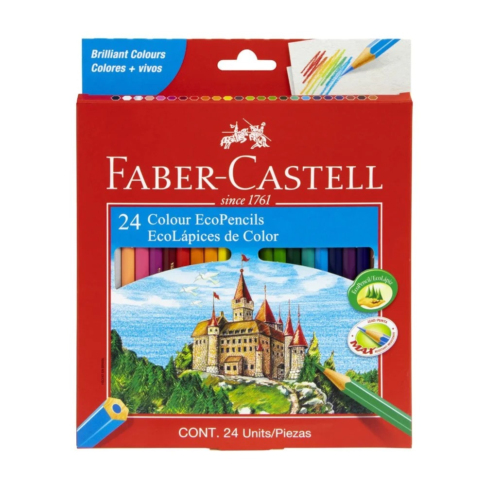 [08526] CRAYON DE MADERA FABER CASTELL 120124 24 COLORES LARGO