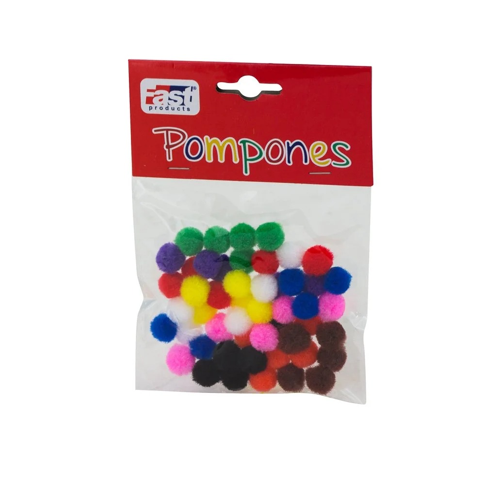 POMPONES FAST  BOLSA DE COLORES SURTIDOS (1.2CM)