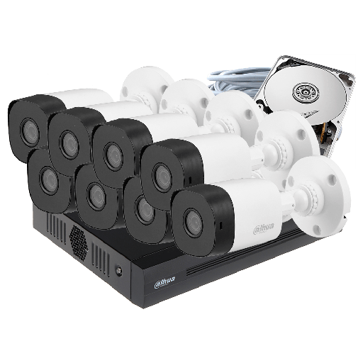 COMBO 8 CÁMARAS 1080P 20M IR METALICAS 1TB